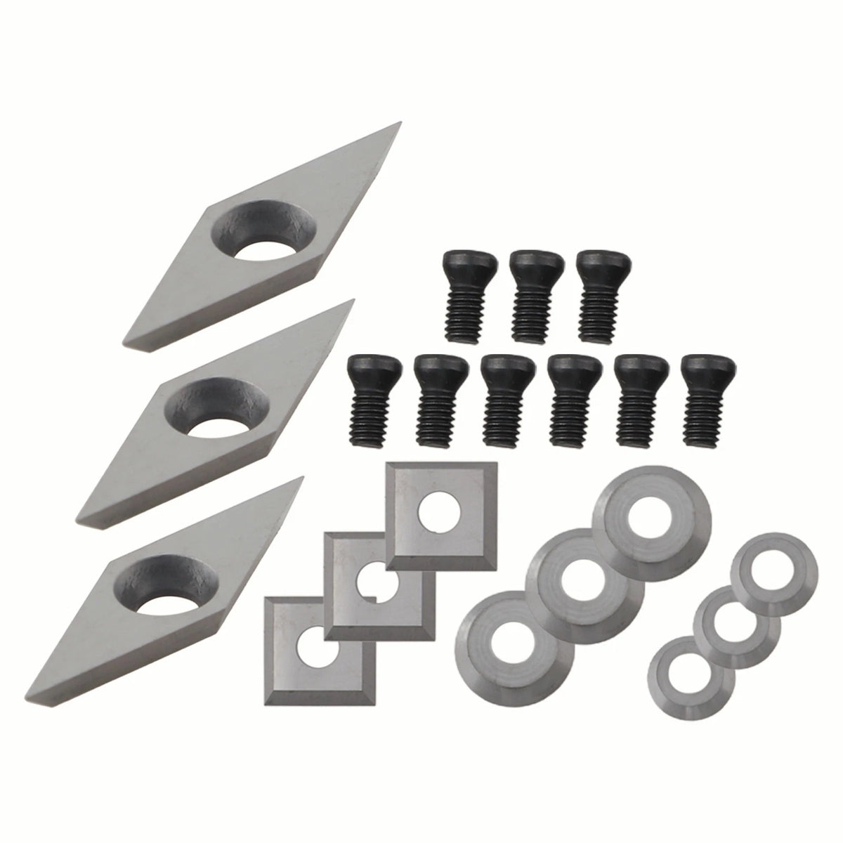12pcs Carbide Cutters Inserts Set for Lathe Turning Tools
