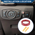 Headlight Switch Knob Cover Ring for Ford Mustang (2015–2020) Red