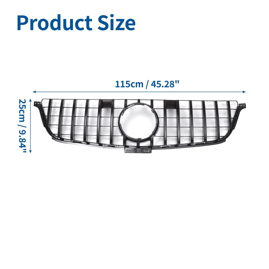 Front Upper Bumper Grille Grill Replacement for Mercedes-Benz ML63 (2012–2015)