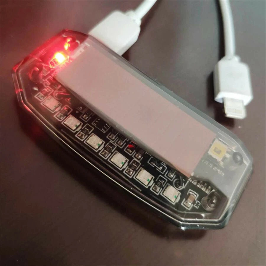 Dual Color Blue Red Warning Light for Car (Solar Charging)