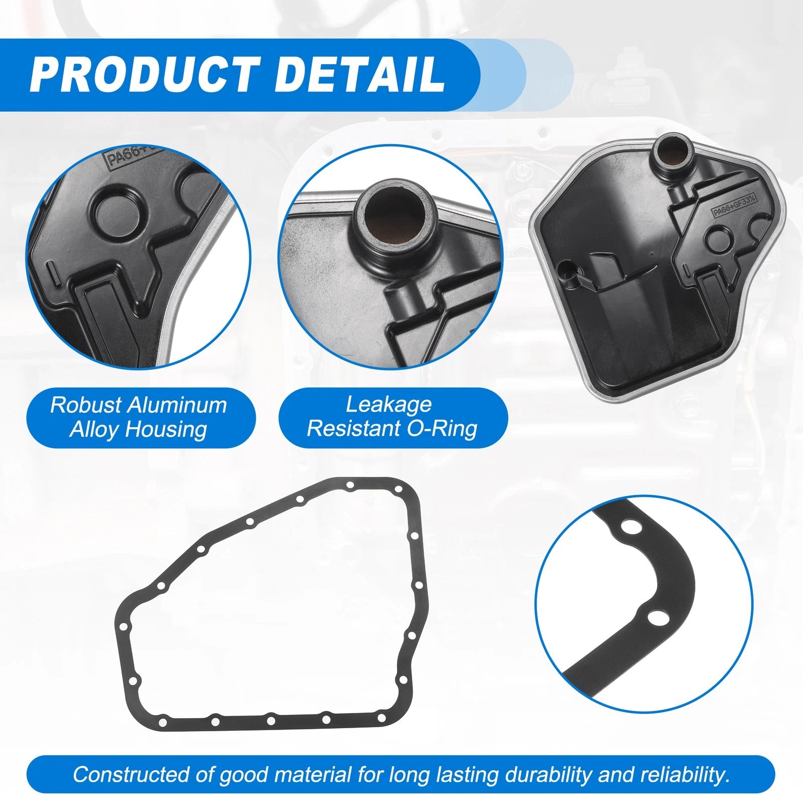 Transmission Filter Oil Pan Gasket Kit Replacement for Chevrolet (2010–2016)