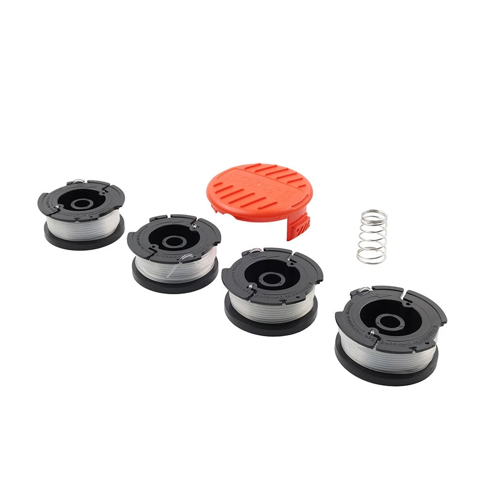 4X Strimmer Line Spool w/ Cap & Spring for Black Decker Trimmer (AF100)