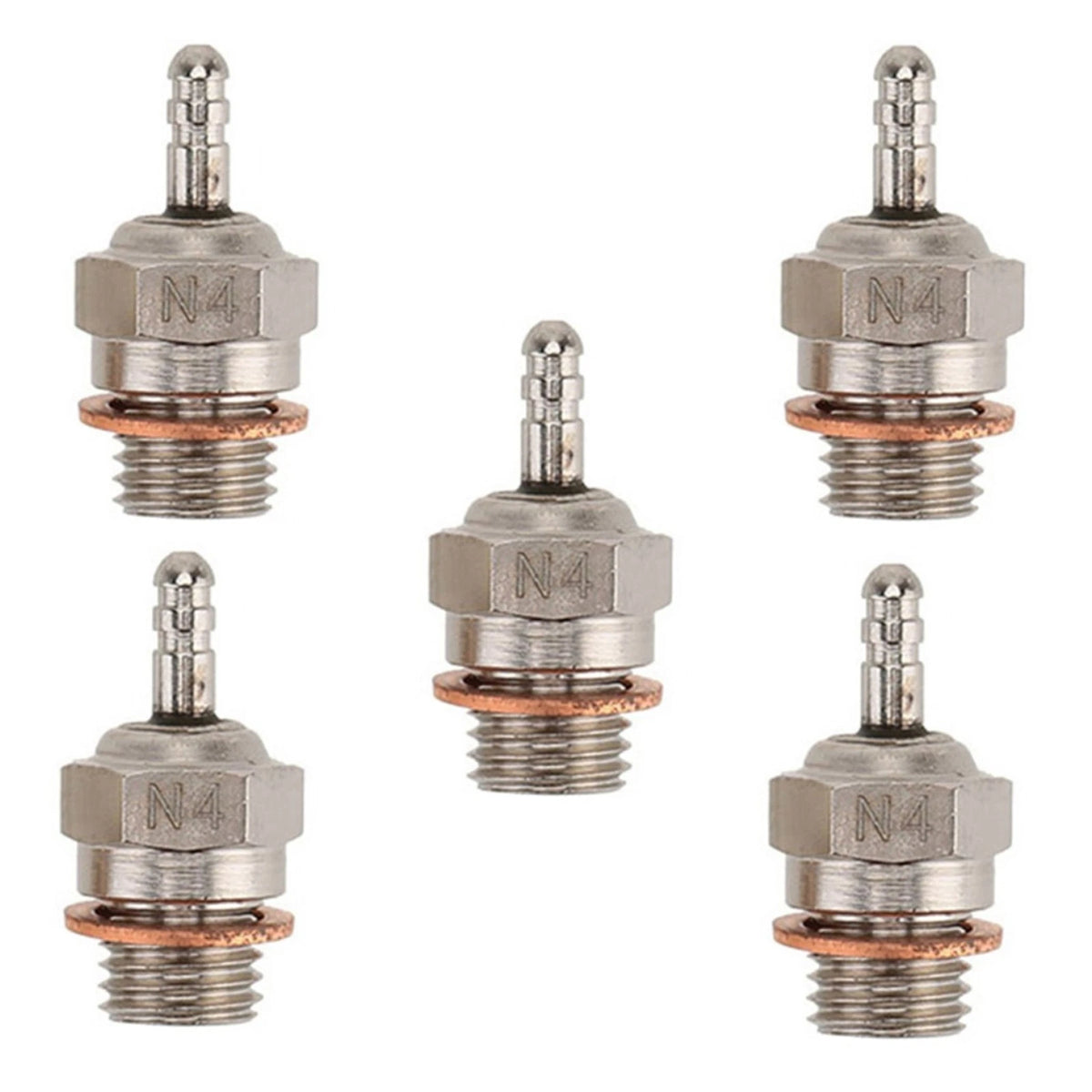 5-Pack Glow Plugs #4 for Redcat Himoto HSP Nitro RC Car (1/10)