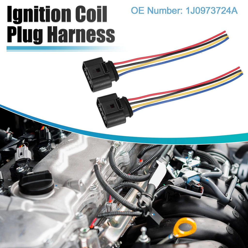 4pcs Ignition Coil Connector Replacement for Volkswagen CC 2.0T (2009–2016)