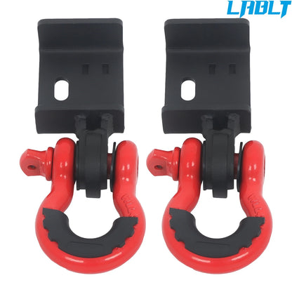 Pair Steel Front Tow Hook Brackets D-Ring Shackles for Toyota Tacoma (2009–2023)