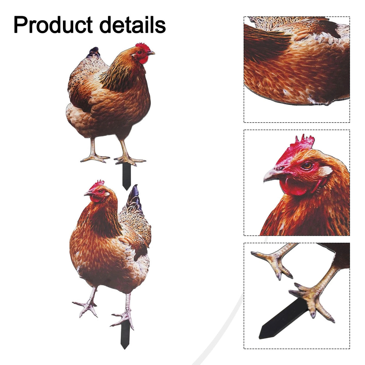 Garden Statue Chicken Sign Poles Hen Ornament Garden Accessories