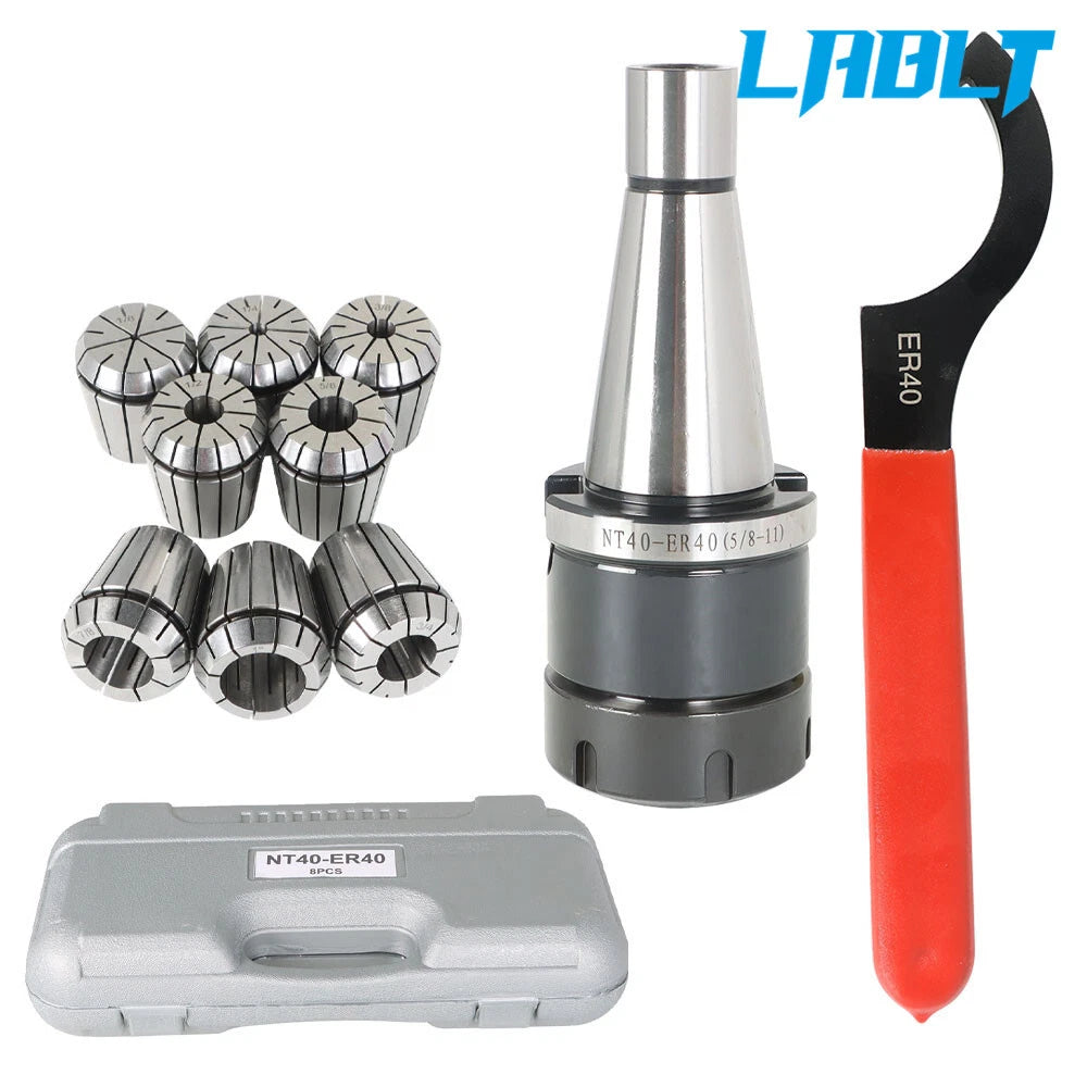 10 Pack ER-40 Spring Collet Chuck Set for Precision Machining (Accuracy .0005")