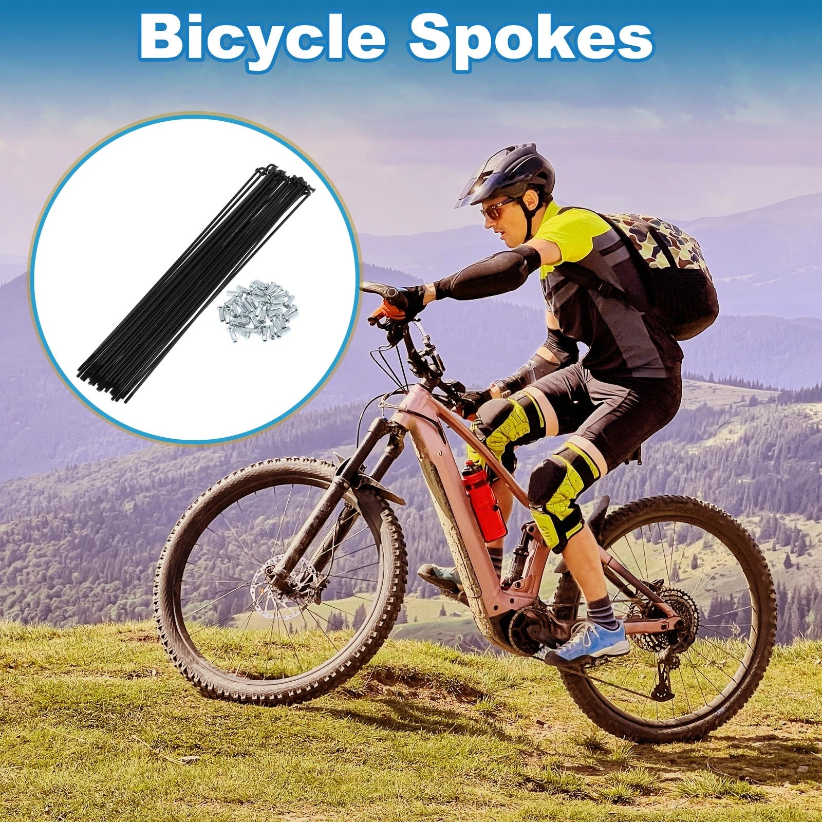 Bicycle Spokes Nipple Universal Replacement for 12G 268mm Length (1 Set)