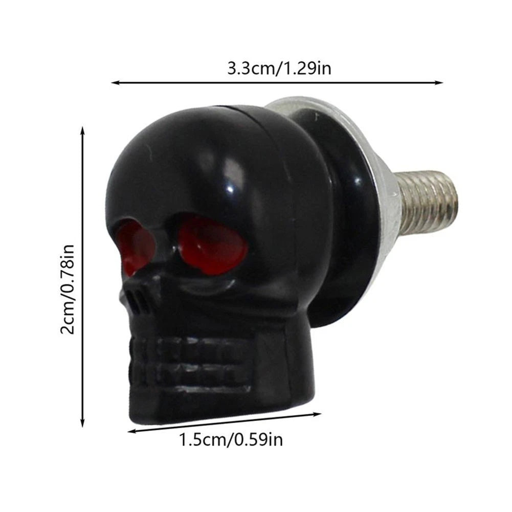 Skull License Plate Frame Bolts with Washers for Most Motorcycles