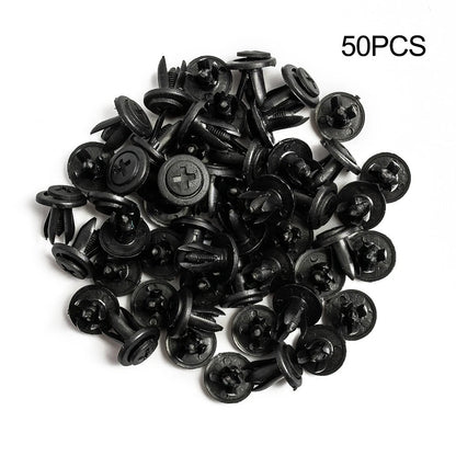 Set of 50 Plastic Rivets Fastener Clips for Car Body (6mm Hole Dia)