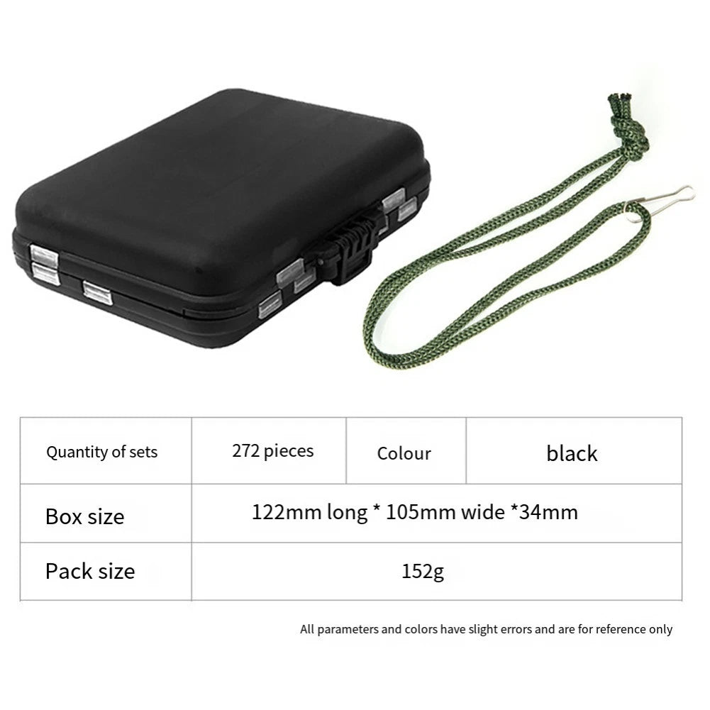 272pcs Fishing Accessories Set for Carp Hooks, Beads, Swivels, Connectors