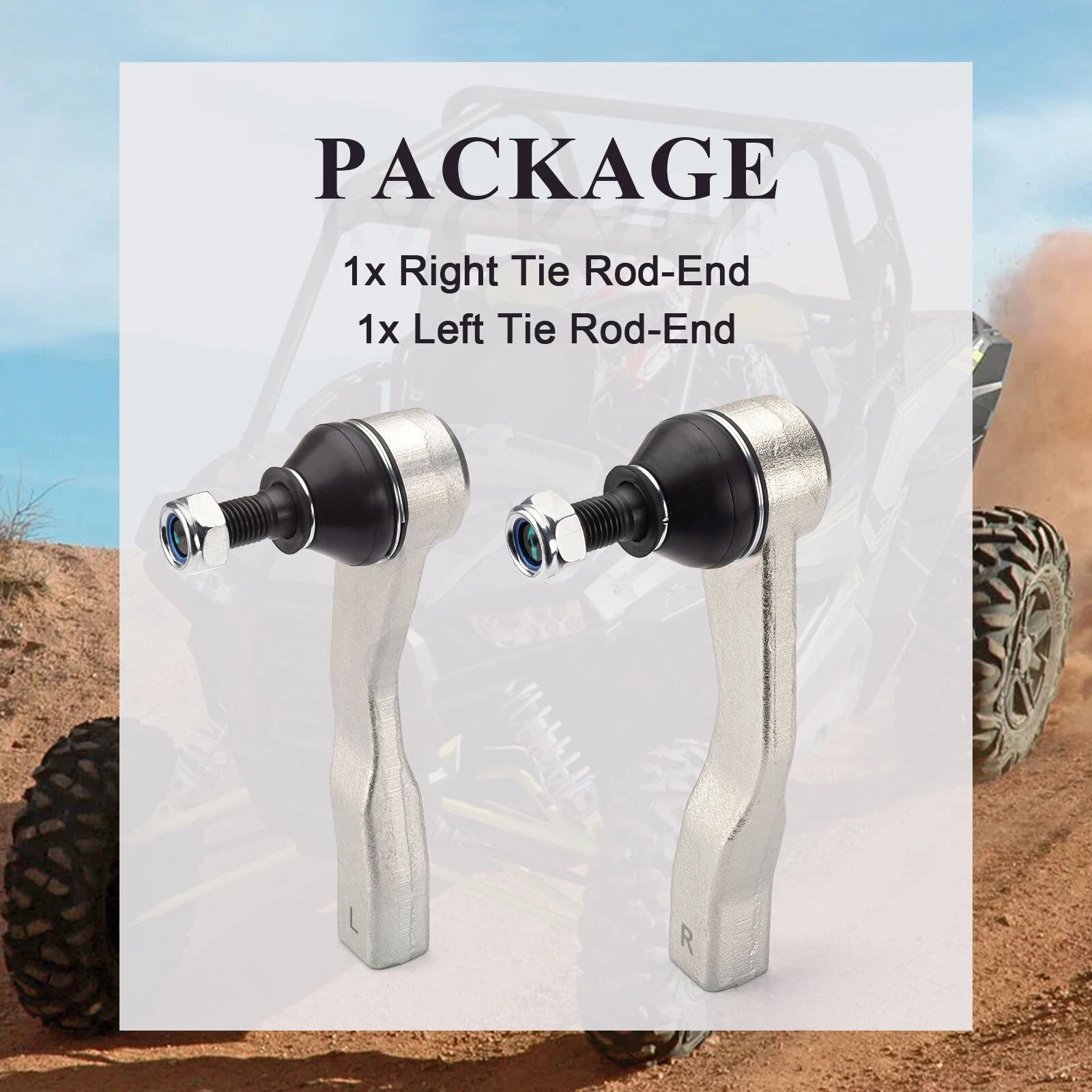 Set of 2 Tie Rod Ends for Polaris RZR 900 1000 General 1000 Ranger 1000 (2015–2024)