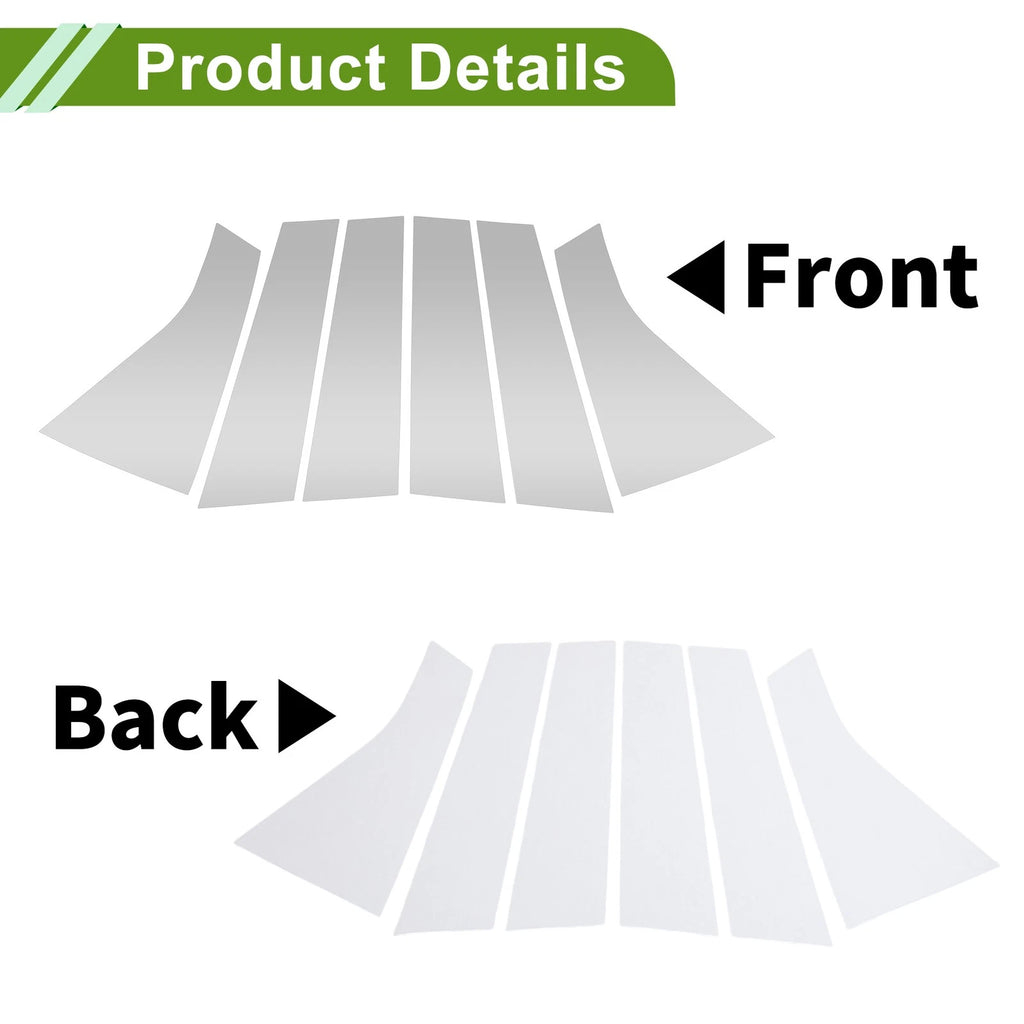 Pillar Window Trim 6 Pieces Replacement for Chevy Blazer (2019–2022) Silver