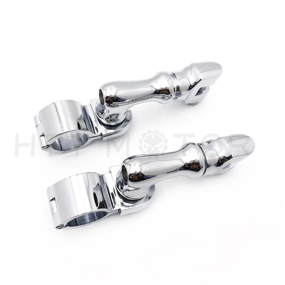 Chrome Footrest Foot Peg Mounting Kit for Harley-Davidson (1 1/4" Bars)