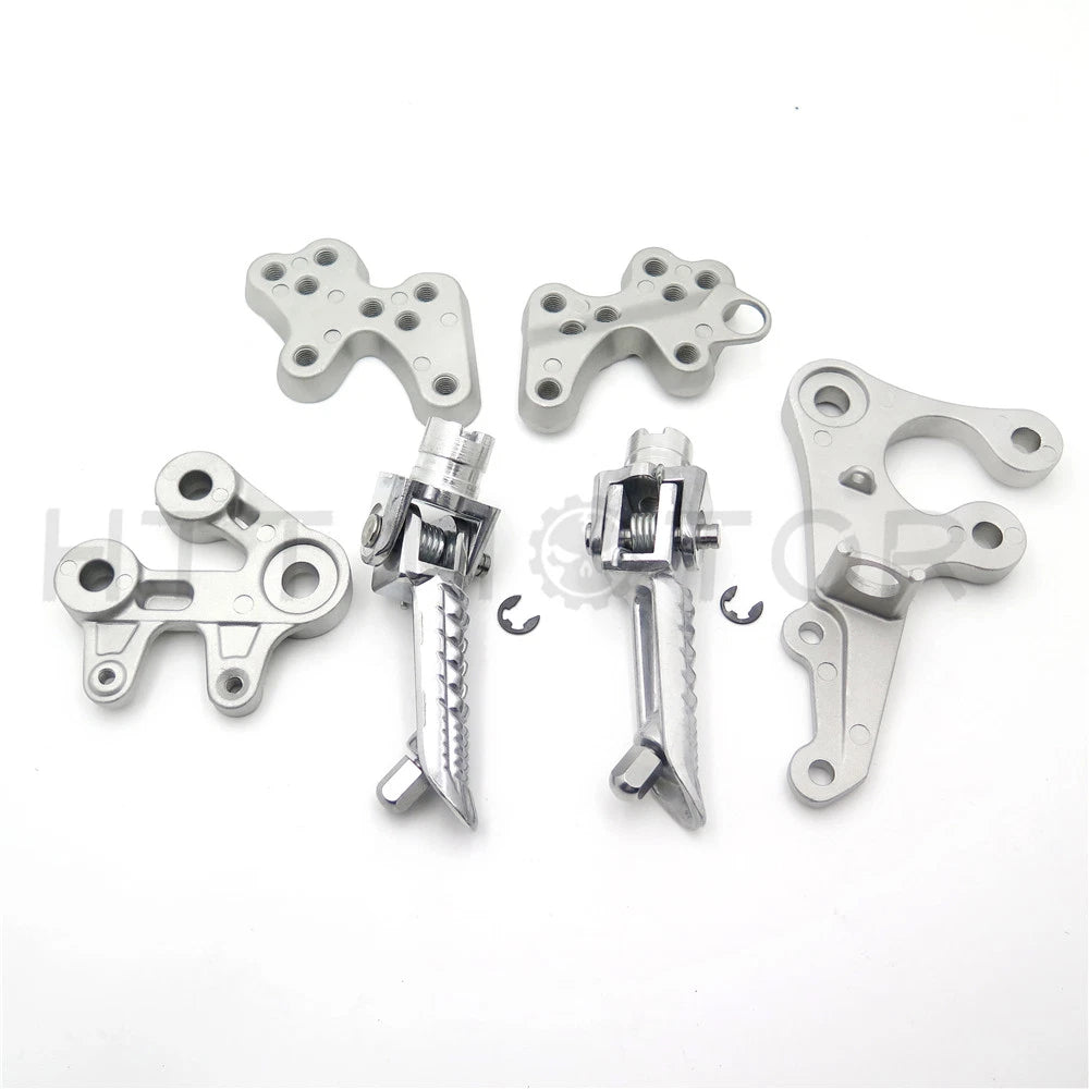 Front Footrest Bracket Assembly for Suzuki GSXR 1000 (2005–2014) Polish Silver