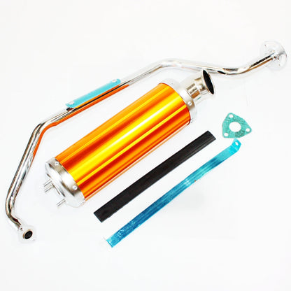 Exhaust Pipe + Gold Alloy Muffler for GY6 150cc 200cc ATV Dune Buggy (2000–2023)