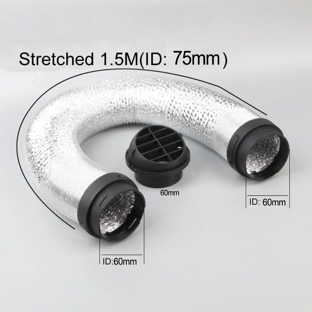 75MM Aluminum Diesel Heater Duct Hose with 60MM Connectors