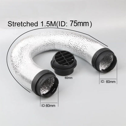 75MM Aluminum Diesel Heater Duct Hose with 60MM Connectors