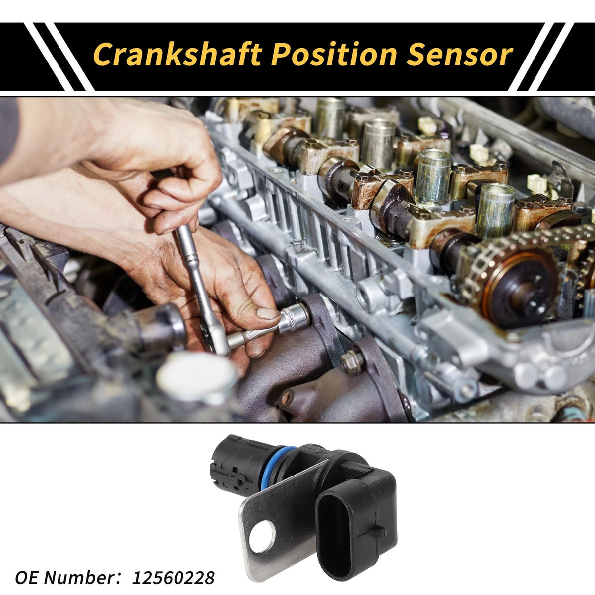 Crankshaft Position Sensor for Chevrolet Silverado 2500 (1999–2004) No. 12560228
