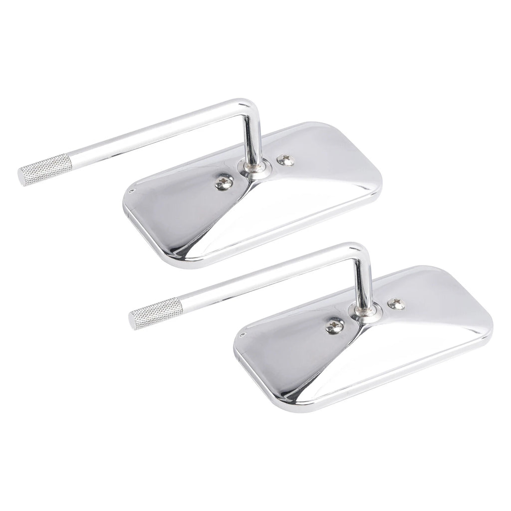 Chrome Rectangular Clamp On Mirrors for Yamaha XS650 SR400 SR500 W650 (1970–2023)