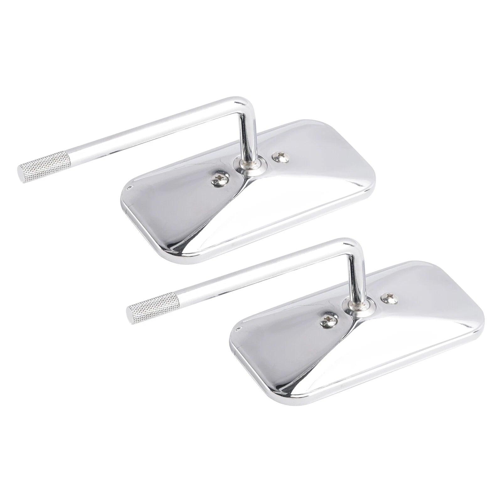 Chrome Rectangular Clamp On Mirrors for Yamaha XS650 SR400 SR500 W650 (1970–2023)