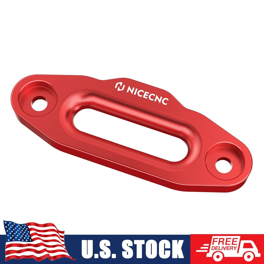 Hawse Fairlead for ATV UTV (Universal) - Synthetic Winch Rope Guide, Red