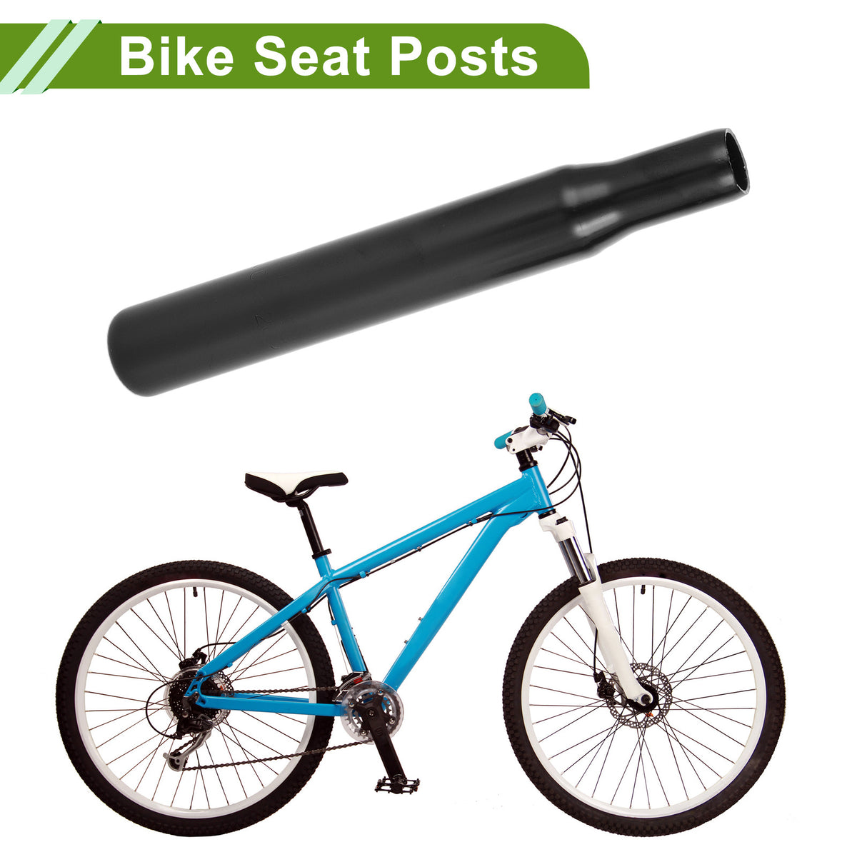 Seat Post Clamp Bike Replacement for Universal 28.6x200mm Saddle Post (Black)