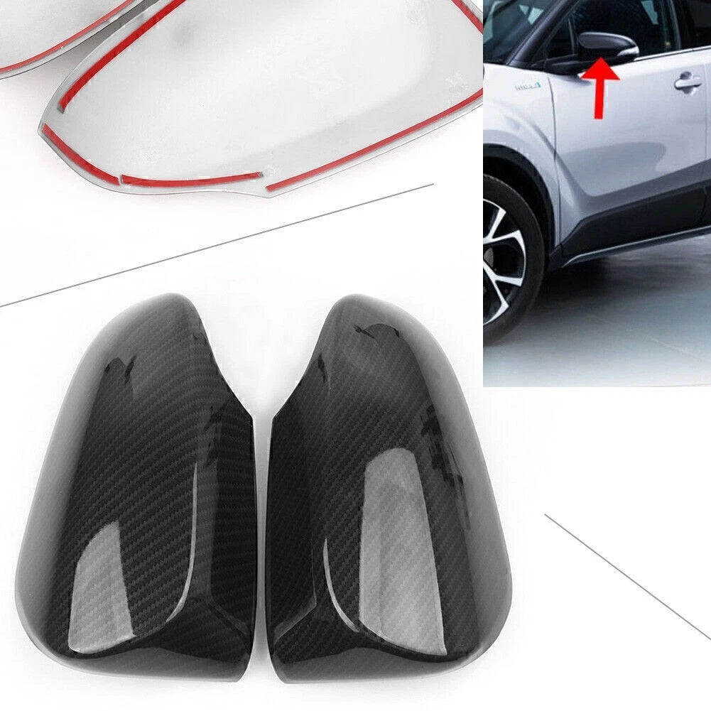 2X Rear View Side Mirror Covers for Toyota C-HR (2016–2018) ABS