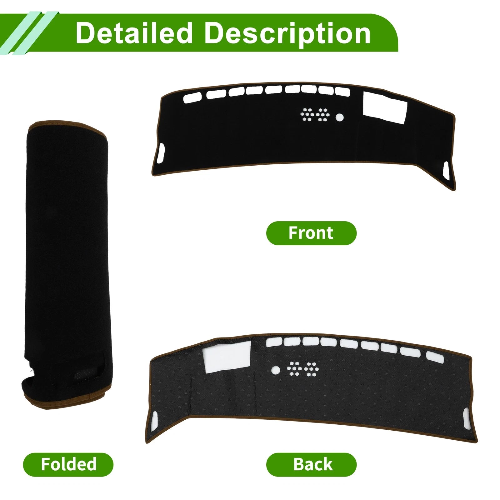 Dashboard Cover for Kia Niro (EV/PHEV/HEV) (2023–2025) - Polyester Black Brown