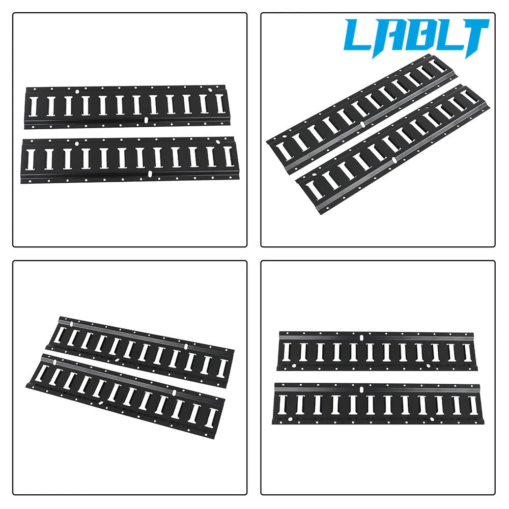 2X E Track Tie Down Rail Kit 2' for Garages Vans Trailers (Black)
