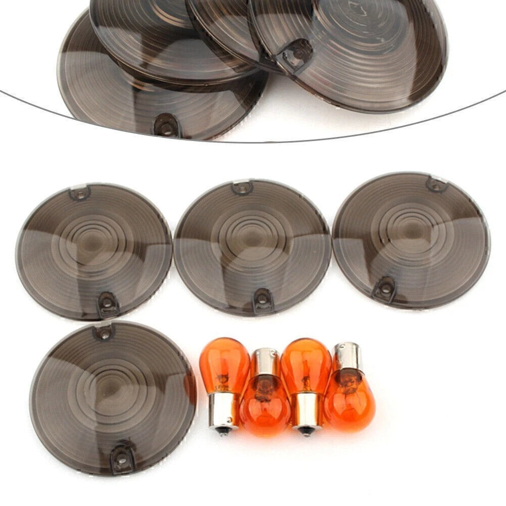 Smoked Turn Signal Light Cover Lens for Harley Classic FLHTC