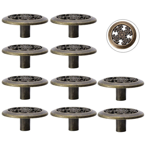 10Pcs Antique Pull Door Knob Hardware for Cabinet Drawer Cupboard