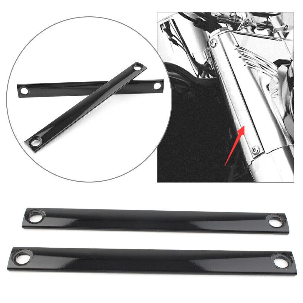 Pair Motorcycle Fork Panel Accent Strips for Harley Davidson FLST 1996 - Later