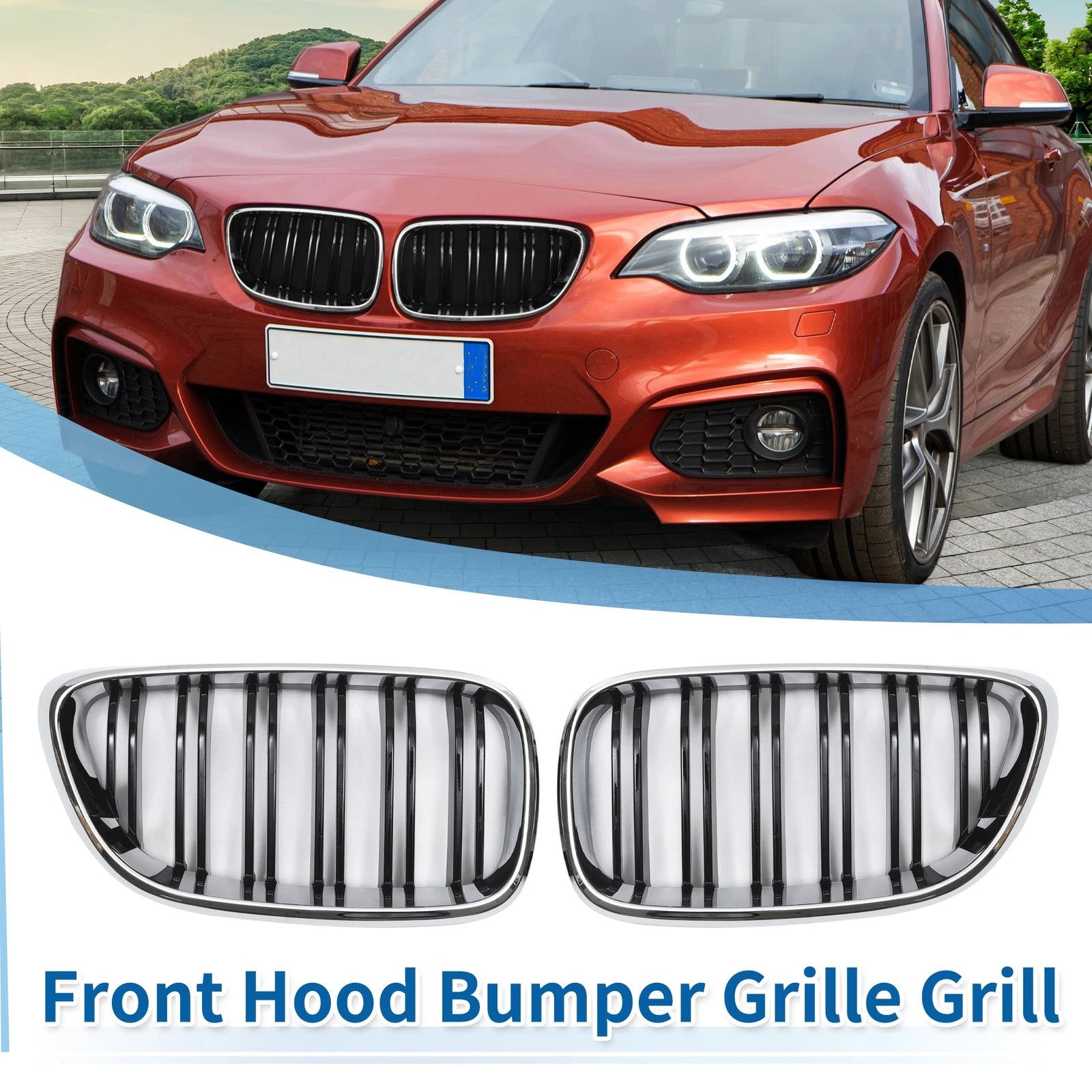Front Upper Bumper Grille Grill Replacement for BMW 2 Series F22 (2014–2017)