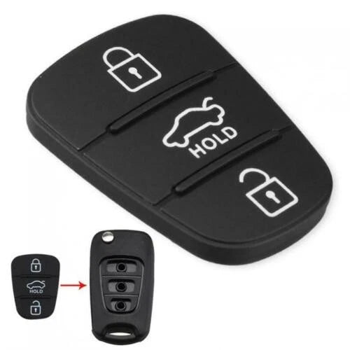 Key Button Rubber Pad Insert for Car Remote 3 Buttons Black