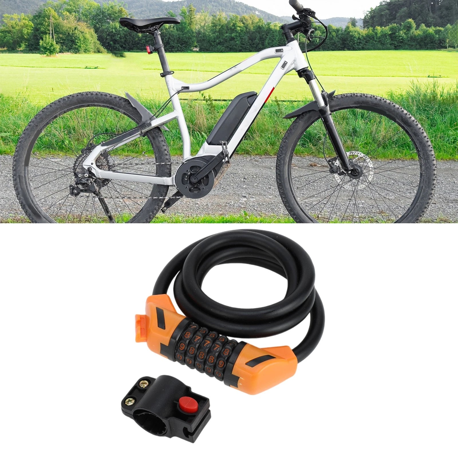 Bike Cable Lock Spiral Lock 5 Digit Resettable for Universal Use (Any Year)