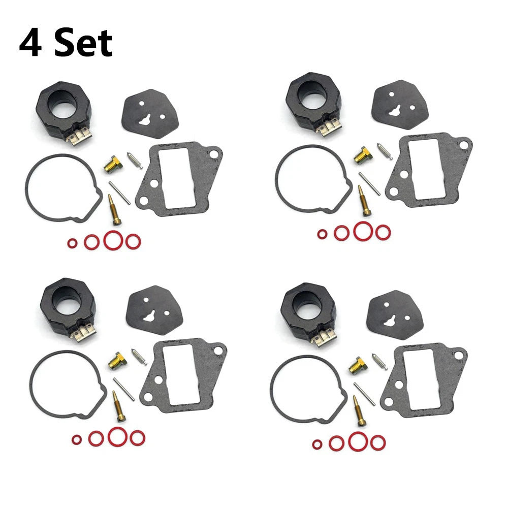 Set of 4 Carburetor Rebuild Kits for Yamaha Outboard 9.9 15 HP (1986–1995) 6E7-W0093-01