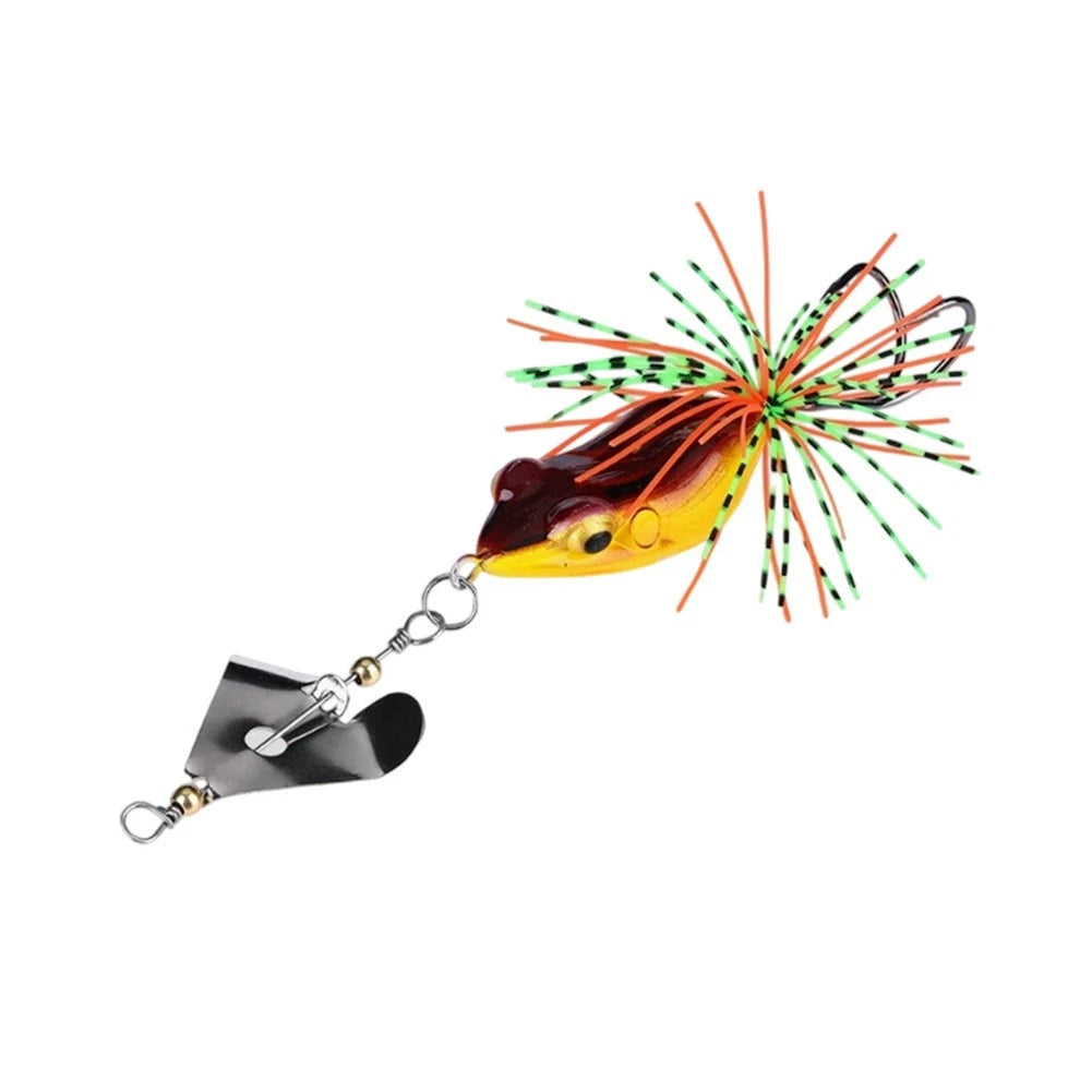 Fishing Lure Frog Shape with Rotating Sequins and Double Hook (1PC, 5PCS)