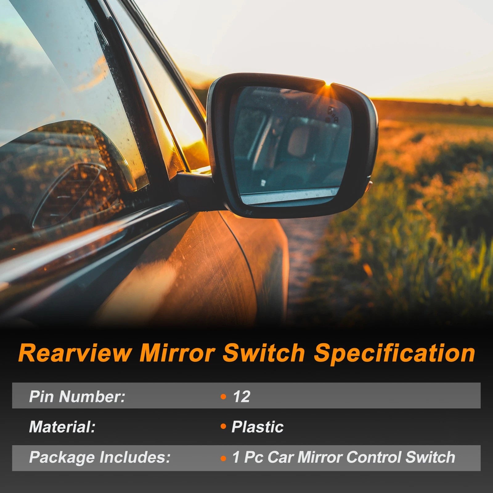 Power Mirror Switch for GMC Sierra 1500 (2014–2018) Replacement Black 1PC