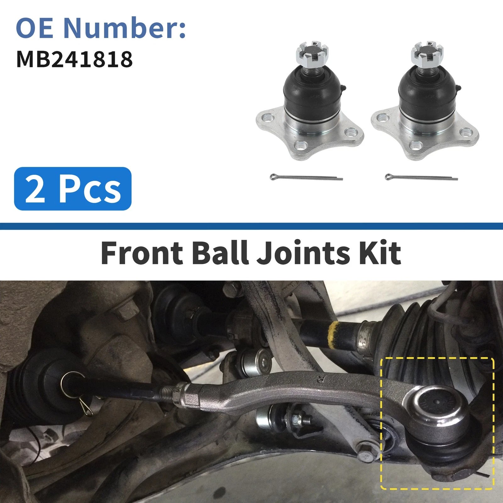 2 Pcs Front Lower Ball Joints Replacement for Mitsubishi Mighty Max (1983–1996)