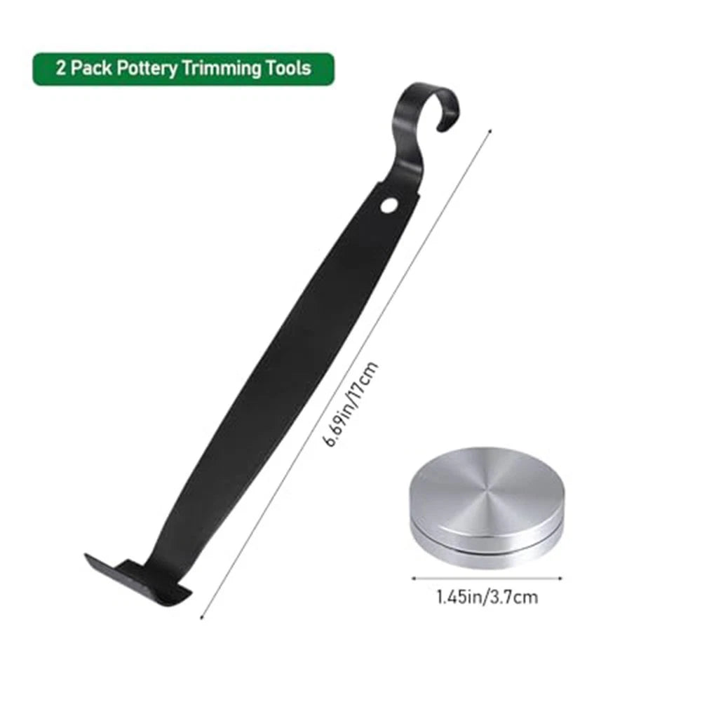 Set of 2 Pottery Trimming Tools for Clay Sculpting