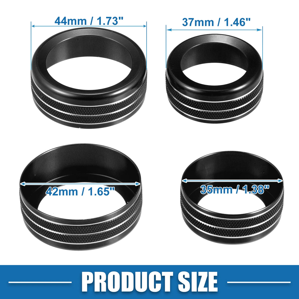 Set of 3 AC Audio Volume Knob Ring Covers for Alfa Romeo Giulia (2017–2019)