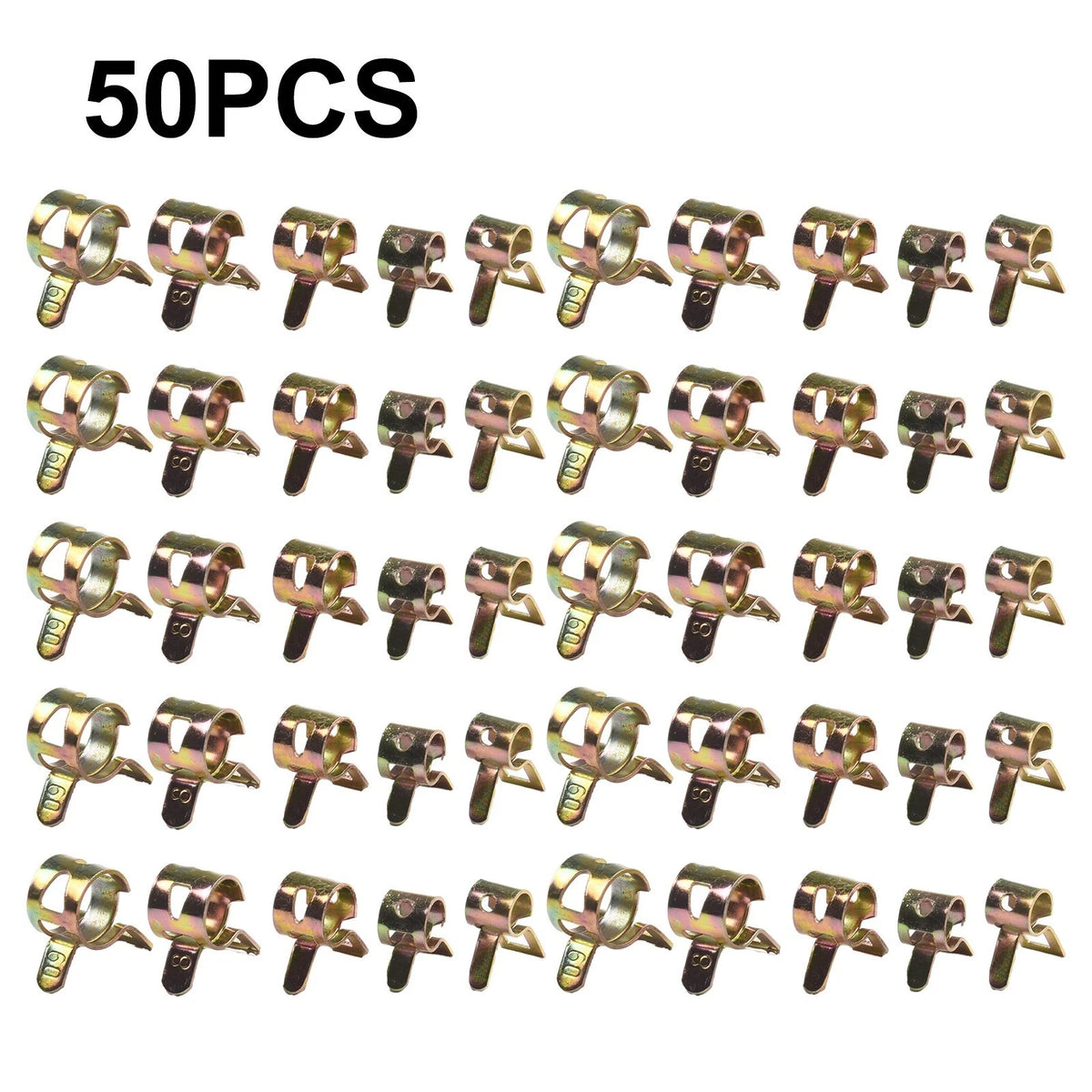 Fuel Hose Tube Clamps Kit for Various Applications (65Mn Spring Steel)