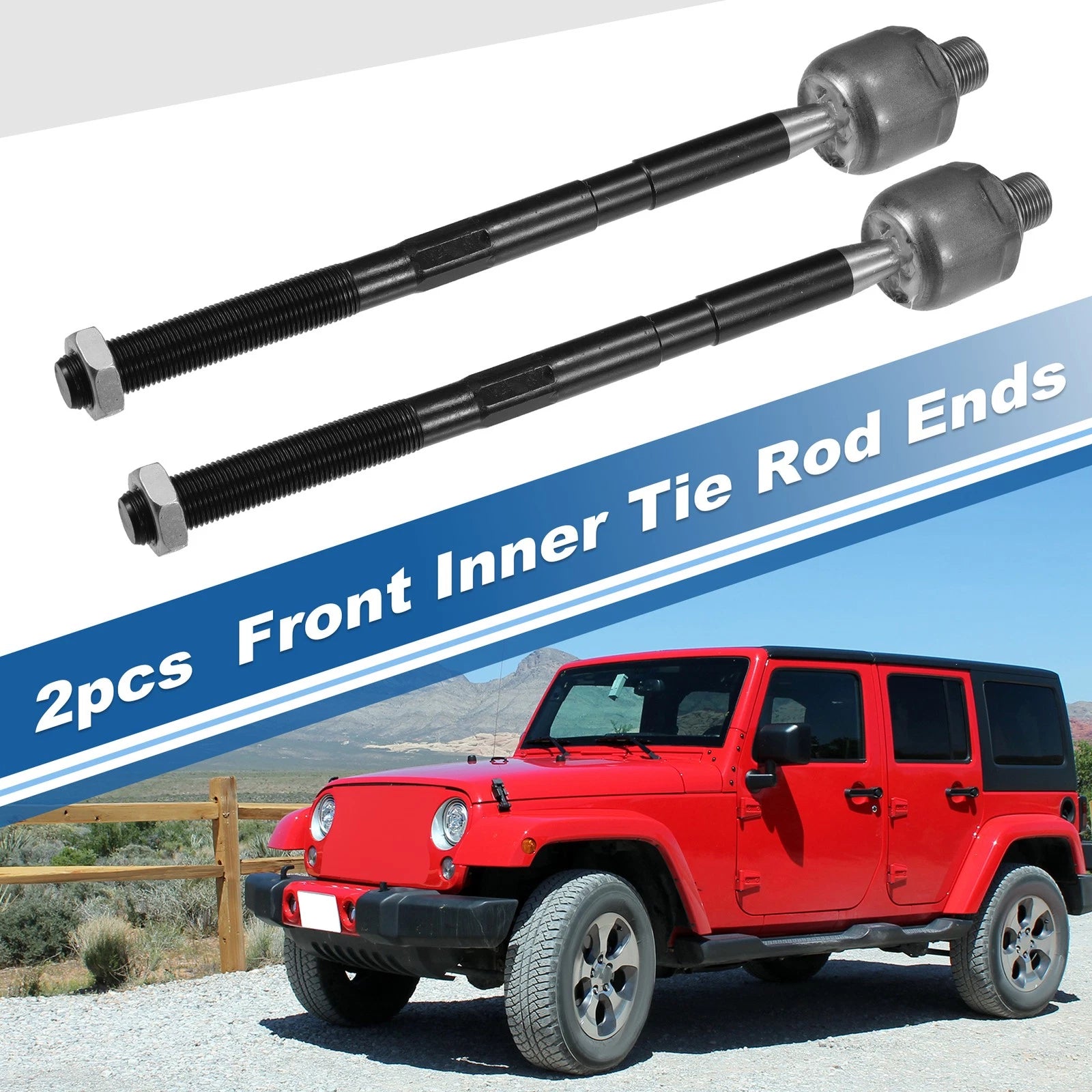 2pcs Front Inner Tie Rod End Links Replacement for Jeep Liberty (2006–2012)