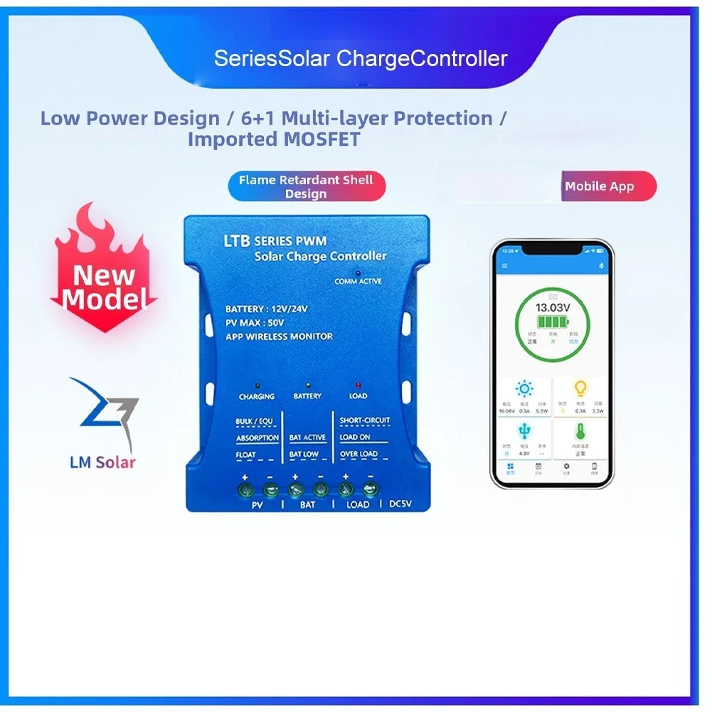 Auto Voltage Controller for PWM Solar System with APP Control & USB Port
