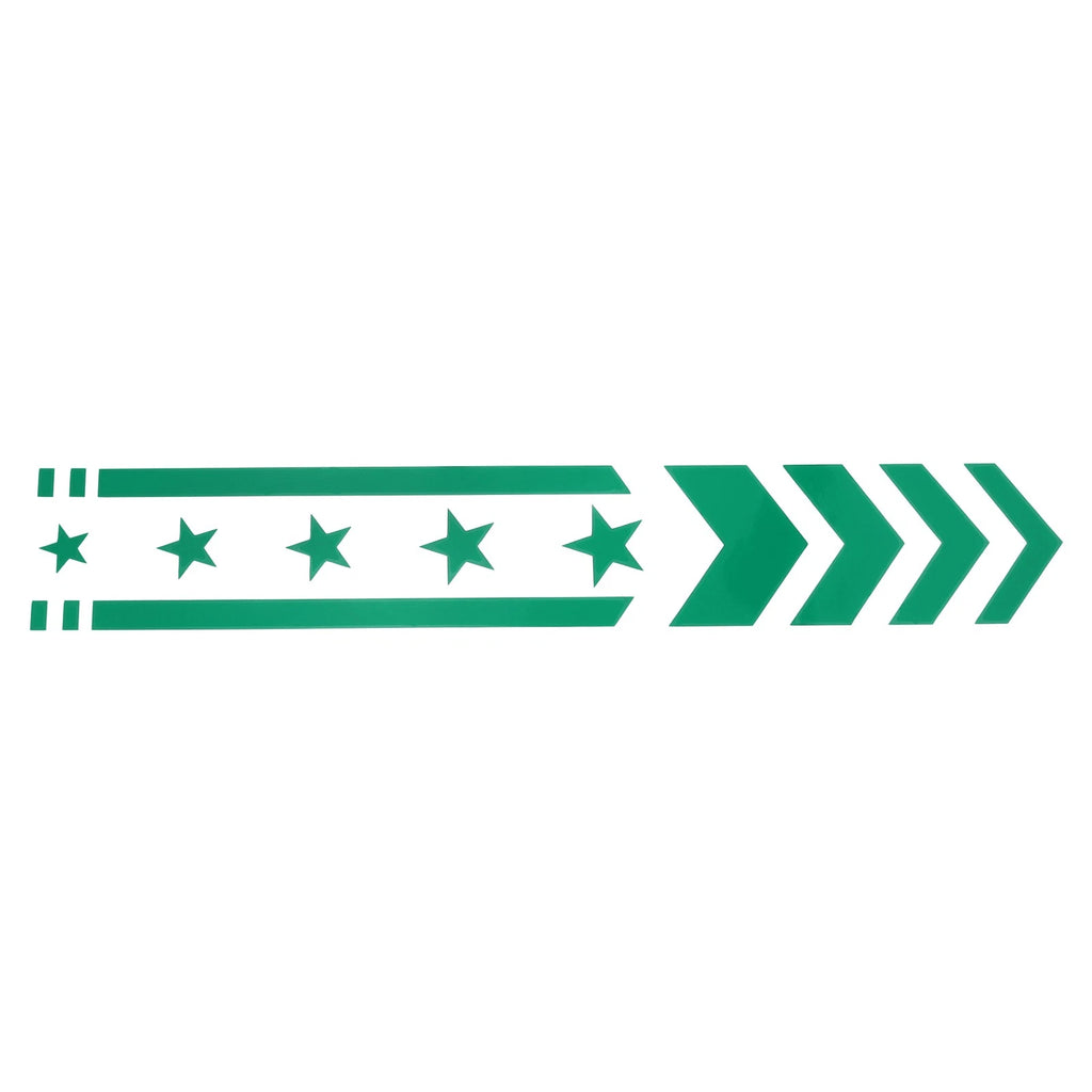 Reflective Bumper Decal Green Square Arrow for B (Personalized)