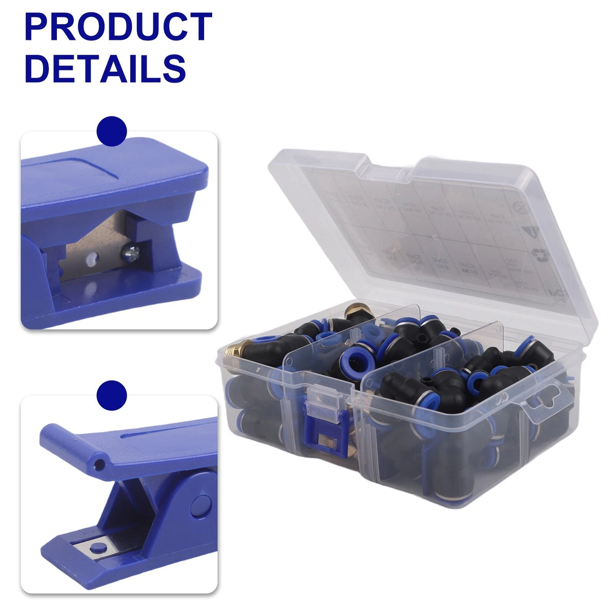 53 Piece Pneumatic Push In Connector Kit for Pipe Installation