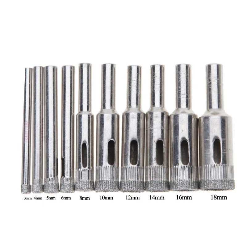 10pcs Diamond Drill Bits for Glass Ceramic Marble Tiles Granite