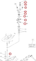 Water Pump Repair Kit for Yamaha 25HP 30HP 40HP (66T-W0078-00, 66T-W0078-01)