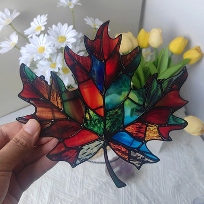 20cm Acrylic Maple Leaf Sun Catcher for Window Wall Garden Decoration